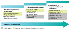 Flowchart of research co-production stages during the development of a transdisciplinary assessment for patients with stroke