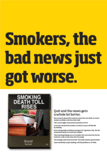 Cancer Council WA advertisement about smoking which cites findings from research using the 45 and Up Study 